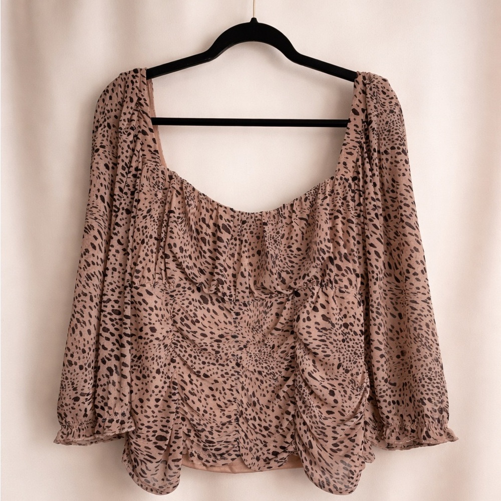 Almost‎ Famous Leopard Print Juniors Top- 2XL